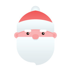 Santa Claus vector illustration. Flat legendary character - old man with white beard wearing red hat. Christmas concept.