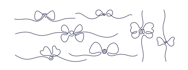 Bows line gift set Continuous simple art line sign