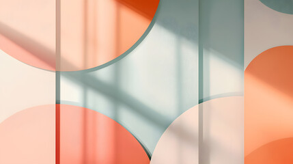 Minimal corporate pitch deck cover with geometric shapes, clean grid layout, soft gradients, elegant business theme, premium branding, high readability