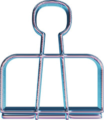 3D Metallic Binder Clip and Paper Clip Set, Chrome Stationery