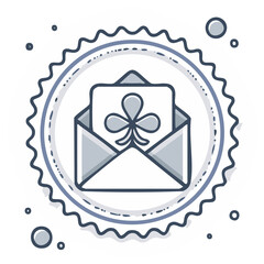 Open Envelope with Clover Card Invitation