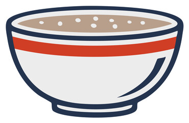 Bowl of porridge Illustration; Oatmeal or Cream of Wheat for a Wholesome Breakfast