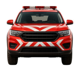Light-duty emergency SUV featuring a red and white chevron design.
