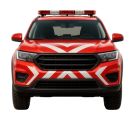 Light-duty emergency SUV featuring a red and white chevron design.