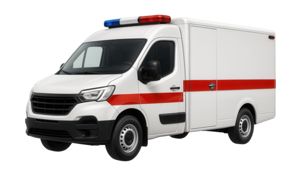 Lightweight ambulance truck with a sealed medical storage area.