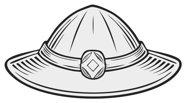 Pith Helmet Graphic Icon: Vintage Adventure Hat