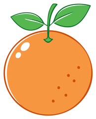 Bright orange fruit with green leaves illustration for healthy food concepts
