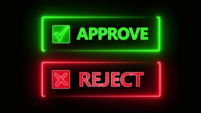 Choices between right and wrong symbols concept on the transparent background. Yes or No decisions, crisis decision making. Motion graphics of approve or reject concept. 4k video animation.