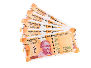 indian rupee 200 currency notes vector illustration png transparent background