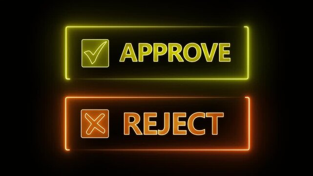 Choices between right and wrong symbols concept on the transparent background. Yes or No decisions, crisis decision making. Motion graphics of approve or reject concept. 4k video animation.
