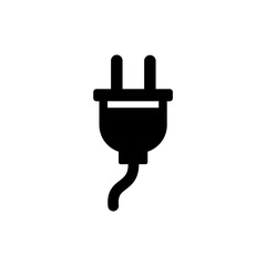 Black Minimalist Plug Icon &ndash; Power, Energy, Socket, Electricity Symbol