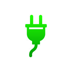 Obraz premium Green Minimalist Plug Icon – Power, Energy, Socket, Electricity Symbol
