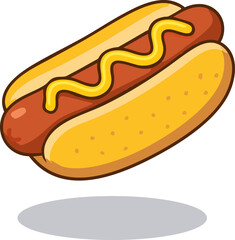 Vector illustration of snack hotdog sandwich.