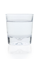 Glass with Pure Water on White Background
