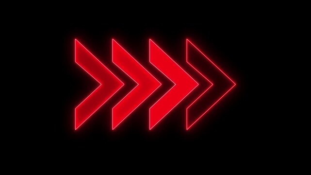 Neon Arrow Motion &ndash; Red &ndash; 4K Video
