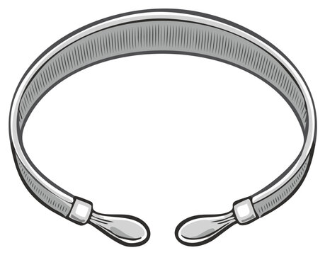 Ancient silver torc neck ring a hand drawn illustration of historical warrior jewelry