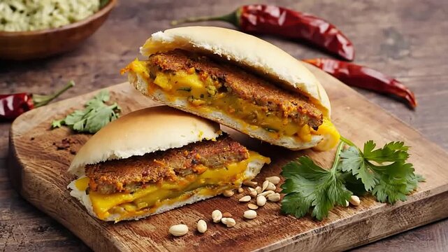 authentic vada pav indian fastfood video