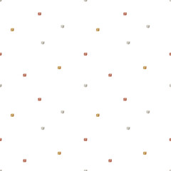 Watercolor pattern vintage toys cubes, building blocks. Hand-drawn illustrations isolated from background. Seamless print in gold, gray red for children's textiles packaging clothing nursery wallpaper