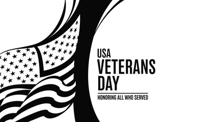 USA Veterans Day honoring all who served with the American flag.