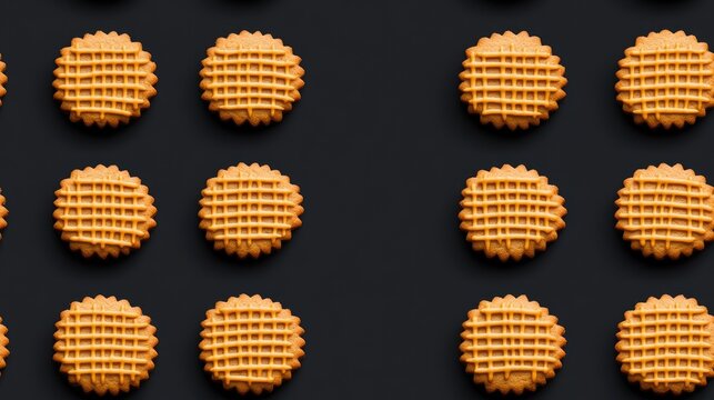 A vibrant display of intricately decorated Christmas gingerbread cookies shines against a dark backdrop, showcasing festive patterns and shapes for a seasonal treat SEAMLESS PATTERN - Powered by Adobe