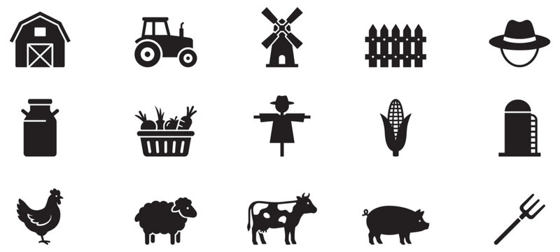 Title	
Farming icon set. Farm icon. Farm agriculture theme simple vector icon logo design set bundle illustration.	
 - Powered by Adobe