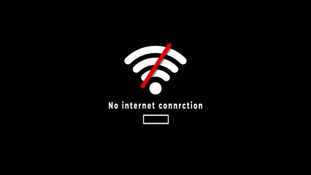 No Internet Connection &ndash; Red Wifi Alert Signal Animation