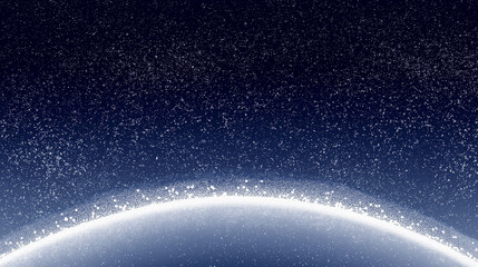 Celestial Horizon: A dreamy vista of stars and distant planet