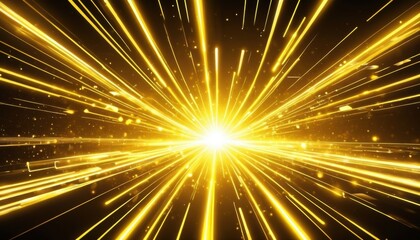 Abstract high-tech visualization with a bright glowing tunnel surrounded by golden and orange hues. Dynamic balls add energy and symbolize digital movement.