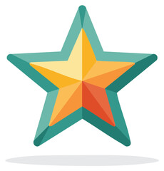 Obraz premium Modern Teal Framed Star: Geometric Vector Icon Design Element with Gradient Fill