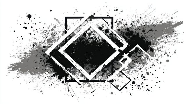 Rough Edge Black Rectangles With Grunge Textures for Creative Design Projects and Artistic Applications