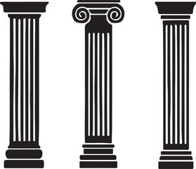 vector art of ancient greek column isolated white background