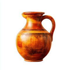 Rustic Terracotta Water Pitcher with Handle water jug