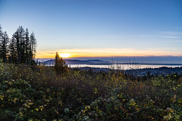 sunset over the water