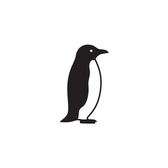 Penguin silhouette flightless bird with flippers icon
