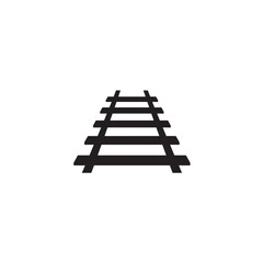 Railway tracks silhouette parallel rail lines icon