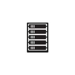 Server rack silhouette stacked vertical server shapes icon