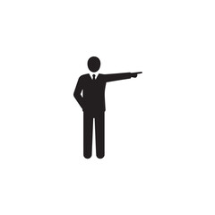 Teacher silhouette standing instructor pointing shape icon