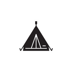 Tent silhouette triangular shelter shape icon