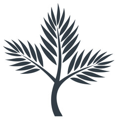 Obraz premium Stylized botanical plant icon with three simple fronds Minimalist natural design element vector illustration