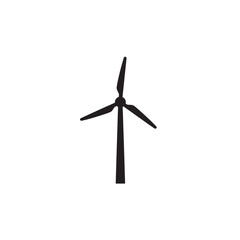 Wind turbine silhouette windmill shape with blades icon