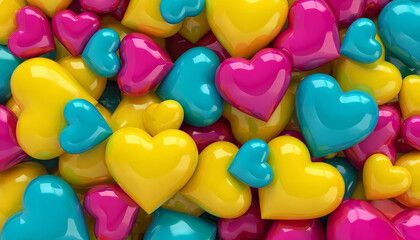 Abstraction of hearts in different colors