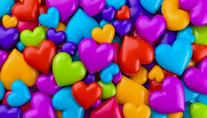 Abstraction of hearts in different colors