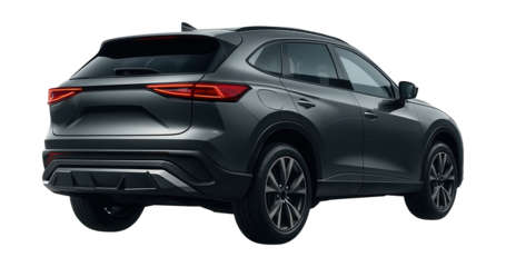 Crossover featuring a trapezoidal rear bumper and dual-tone diffuser.