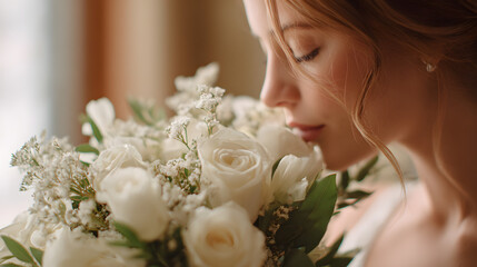 bride with bouquet