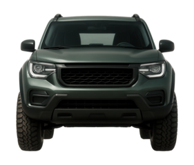 Compact vehicle featuring large wheels and rugged off-road styling.