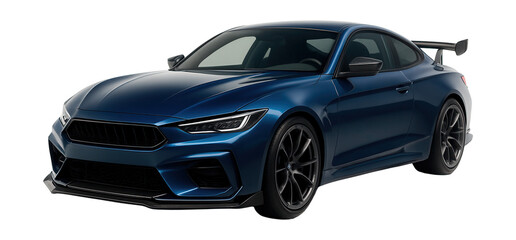 Sleek sports coupe featuring an aggressive front splitter and carbon fiber details.