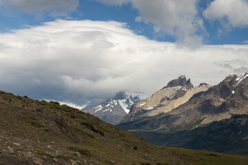 View of the mountain landscape in the national park Torres del Paine, Patagonia, Chile, South America