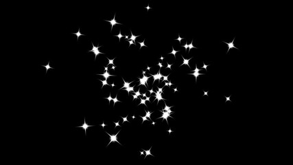 Glowing glitter burst sparkle effect, 2D glowing stars sparkle, twinkle magic dust animation, blinking retro vector stars and dots, twinkling starry night sky, doodle glitter trail on black screen.4K - Powered by Adobe