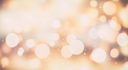 Soft focus warm golden and white bokeh lights creating a dreamy and magical blurred background for festive celebrations and events
