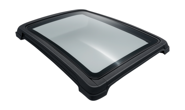 Full-length glass panoramic roof with a sturdy reinforced frame.
